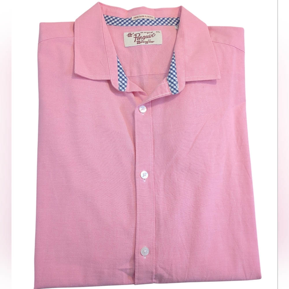 Penguin Shirt Men Color Pink Heritage Slim Fit Size XXL